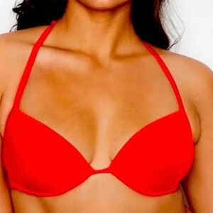Victorias Secret Swim Shine Strap Full
Coverage Push Up Bikini top Red